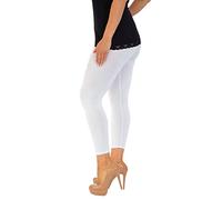 FAIRY TRENDZ Plus Size Leggings Ladies Full Length Plain Printed Stretchy Leggigns UK 12-30 White