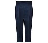 FAIRY TRENDZ Pull Up School Trousers Boys Uniform Flat Front Regular Fit Pants Childrens School Trouser Navy 9-10 Years