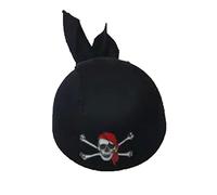 FAIRY TRENDZ Unisex Pirate Cap Fancy Dress Accessory Hat Adults Skull Printed Fancy Black Pirate Hat