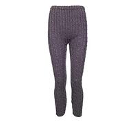 FAIRY TRENDZ Womens Chunky Cable Knitted Warm Leggings Ladies Winter Wear Thick Jegging Trouser Pants Charcoal