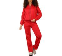 FAIRY TRENDZ Womens Fleece Loungewear Bomber Zipper Jacket Tracksuit Ladies Long Sleeve 2piece Lightweight Tops And Trouser Set
