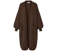 FAIRY TRENDZ Women's Long Balloon Sleeve Cardigan - Chunky Knitted Open Front Coatigan with Pockets - Warm Thick Oversized Coatigan Jumper for Ladies (UK, Alpha, One Size, Regular, Regular, Chocolate)