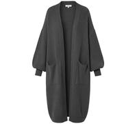 FAIRY TRENDZ Women's Long Balloon Sleeve Cardigan - Chunky Knitted Open Front Coatigan with Pockets - Warm Thick Oversized Coatigan Jumper for Ladies (UK, Alpha, One Size, Regular, Regular, Charcoal)