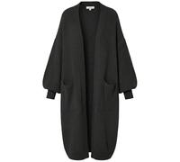 FAIRY TRENDZ Women's Long Balloon Sleeve Cardigan - Chunky Knitted Open Front Coatigan with Pockets - Warm Thick Oversized Coatigan Jumper for Ladies (UK, Alpha, One Size, Regular, Regular, Black)