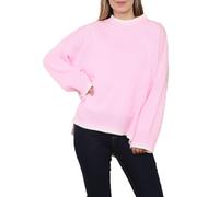 FAIRY TRENDZ Womens Long Sleeve Blanket Stitch Pullover Jumper Ladies Crew Neck Knitted Sweatshirt Top (Baby Pink UK 12)