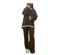 FAIRY TRENDZ Womens Long Sleeve Blanket Stitched Knitted Jumper Top Set Ladies 2PCS Wide Leg Trousers Co ord Loungewear Tracksuit