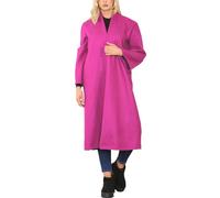 FAIRY TRENDZ Womens Long Sleeve Open Front Italian Duster Coat Ladies Open Front Cardigan Waterfall Long Coat (Fuchsia UK 12-14)