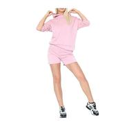 FAIRY TRENDZ Womens Short Ruched Sleeve Hooded Top And Pocket Shorts Leisure Wear Co-Ord Set Ladies 2 PCS Summer Activewear Hoodie Loungewear Tracksuit UK Size 8-18