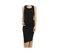 FAIRY TRENDZ Womens Strappy Sleeveless Bodycon Plain Midi Dress Ladies Stretchy Summer Party Wear Dress Black