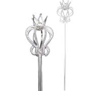 Fairy Wand, 20 Inch Rhinestone Crown Princess Wands for Little Girls Halloween Party Photography Prop