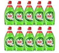 Fairy Washing Up Dishwashing Soap Liquid - 50% Longer lasting - New And Improved Formula (Apple & Rhubarb, 10x320ml)