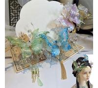 Fairy Wing Hair Clips, Butterfly Tears Tassel Hair Clip, Fairy Wings Beaded Design Hair Clips for Hairstyles, Suitable for a Variety of Hairstyles (3pcs-B)