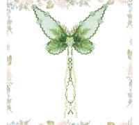 Fairy Wings Costume Butterfly Wings with 3D Flowers and Leaves Creative Fancy Dress Accessory for Girls for Carnival Halloween and Cosplay