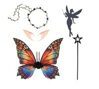 Fairy Wings, Fairy Wings for Adult Women Kids Girls Butterfly Wings Dress Up Fairy Angel Princess Set for Halloween Birthday Christmas Themed Party (A)