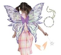 Fairy Wings for Adults - Includes Butterfly Wings Angel Floral and Magic Tiara, Party Favors Outfit Costume for Cosplay Princess Role Play Birthday Parties and Weddings