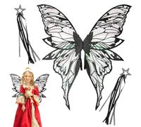 Fairy Wings for Girls, Halloween Dressing Wings, Dress Up Costume, Cosplay Outfit Set for Kids Birthday Masquerade Stage Performance Halloween