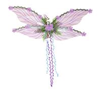 Fairy Wings for Girls Women, Butterfly Wing | Halloween Butterflys Cosplay Wings with 3D Flowers and Leaves Decor | Costume Accessory for Girl Womens Photography Stage Performance Party Purple