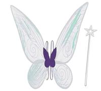 Fairy Wings for Girls Women Halloween Dress Up White Sparkle Angel Butterfly Wings Fairy Costume Halloween Cosplay Party Favor (Purple)