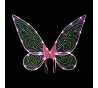 Fairy Wings for Kids Girls Women, Angel Wings LED Light Up Butterfly Wings Costume, Fancy Dress Up Child's Fairy Wings Halloween Party Birthday Cosplay Photography Props Decoration (Pink)
