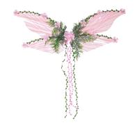 Fairy Wings For Women Adults - Butterfly Wings For With Flowers And Leaves Decor 3D - Costume Accessory For Women Photography Stage Show Party, Pink, Se référer au descriptif
