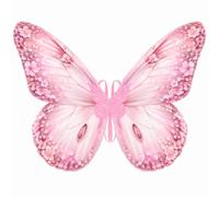 Fairy Wings for Women, Double Layer Butterfly Fancy Dress Costume | Floral Print Double Layer Fairy Butterfly Wings, Halloween Cosplay Fancy Dress Gift for Women and Teen Girls