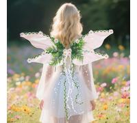 Fairy Wings for Women, Mother Nature Costume Woodland Elf Wings with Colorful Flowers Leaves and Vines, Butterfly Wings Nature Floral Fairy Wing Dress Up Party Favor Halloween Costumes