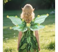 Fairy Wings for Women, Mother Nature Costume Woodland Elf Wings with Colorful Flowers Leaves and Vines, Butterfly Wings Nature Floral Fairy Wing Dress Up Party Favor Halloween Costumes