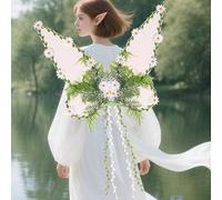 Fairy Wings for Women, Mother Nature Costume Woodland Elf Wings with Colorful Flowers Leaves and Vines, Butterfly Wings Nature Floral Fairy Wing Dress Up Party Favor Halloween Costumes