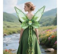Fairy Wings for Women, Mother Nature Costume Woodland Elf Wings with Colorful Flowers Leaves and Vines, Butterfly Wings Nature Floral Fairy Wing Dress Up Party Favor Halloween Costumes