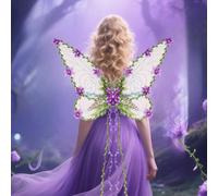 Fairy Wings for Women, Mother Nature Costume Woodland Elf Wings with Colorful Flowers Leaves and Vines, Butterfly Wings Nature Floral Fairy Wing Dress Up Party Favor Halloween Costumes