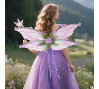 Fairy Wings For Women, Mother Nature Costume Woodland Wings with Colorful and Leaves Butterfly Vines, Wings Flowers Natu