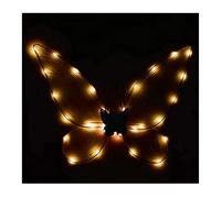 Fairy Wings Halloween Dress Up LED Light Up Sparkly Sheer Elf Angel Wings Adult Kids Butterfly Fariy Wings Cosplay Costume for Girls Women (Black Light)