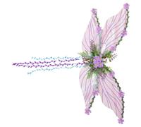 Fairy Wings Kids, Adult Butterfly Wings with 3D Flowers and Leaves Decor, Dress Up Props for Girls Women Halloween Stage Performance Event