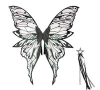 Fairy Wings Kids - Realistic Butterfly Wing - Colorful Cosplay Accessories for Girls Birthday Theme Party Halloween, Stage Performance Outfit