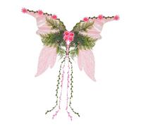 Fairy Wings, Pink Fairy Wings, Costume W Oodland E Lf W Ings With Pink Flowers Leaves And Vines, Comfortable Cosplay Gear, Enchanting Glow Effect, 70cm, For Halloween, Christmas Parties And Cosplay