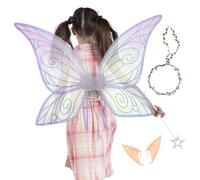 Fairy Wings Set | Butterfly Fairy Wings for Girls,Lightweight Princess Cosplay Accessories for Wedding Decoration Birthday Christmas Holiday