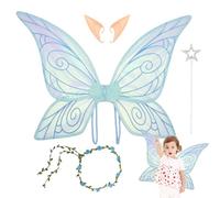 Fairy Wings Set - Butterfly Wings for Kids, Iridescent Glitter Dress Up Accessory | Convenient to Turn on Imaginative Play, Complete Costume Instantly, Birthday