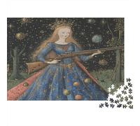 Fairy with A Rifle in Her Hands - Medieval Art 1000pcs (75x50cm) Erwachsenenpuzzle - Erwachsenenpuzzle DIY-Puzzlespielzeug