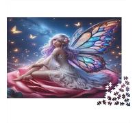 Fairy with Butterfly Wings 1000pcs Jigsaw Puzzles for Adults 14+, Non-Reflective Paper, Night Butterfly, Fun Entertainment, Brain Teaser for Memory & Focus, Ideal Home Wall Art Decor 70x50cm/1000pcs