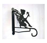 Fairy With Flower - Steel Hanging Basket Holder - H33 cm - Black Poppy Forge Black One Size