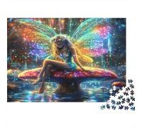 Fairy with Rainbow Wings Jigsaw Puzzle 1000 Pieces Recycled Paper for Adults Puzzle for Adults Fun Challenging Game Fun Home Activity Great Gift for Creativity Gift Giving 38x26cm/1000pcs