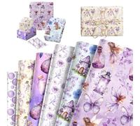 Fairy Wrapping Paper Butterlfy Party Gift Wrap Floral Mushroom Art Paper