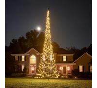 Fairybell - Flagpole LED Christmas Tree - Outdoor Christmas Decorations - Warm White - 720 LED Tree - 20ft - Suitable for Existing Flagpoles
