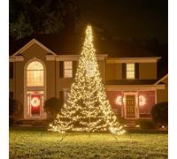 Fairybell Flagpole Outdoor LED Christmas Tree - 4 metres - 1500 LEDs - Luminous Switch - Warm White and/or Multicolor - for Outside use - Including Flagpole