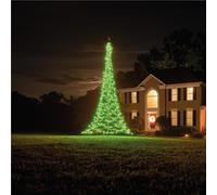Fairybell Flagpole Outdoor LED Christmas Tree - 4 metres - 864 LEDs - Smart Magic - RGBW - LED Christmas Tree for Outside use - Including Flagpole