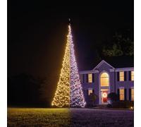 Fairybell Flagpole Outdoor LED Christmas Tree - 6 metres - 2000 LEDs - Luminous Switch - Warm White and/or Multicolor - for Outside use - Pole not Included