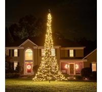 Fairybell Flagpole Outdoor LED Christmas Tree - 8 metres - 1,000 LEDs - LED Christmas Tree for Outside use - Warm White - Pole not Included
