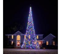Fairybell Flagpole Outdoor LED Christmas Tree - 8 metres - 1,500 LEDs - LED Christmas Tree for Outside use - Multicolour - Pole not Included