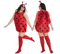 Fairycece Plus Size Lady Bug Costumes for Women Adult Ladybug Halloween Funny 2X 2Xl 3Xl 4X
