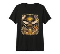 Fairycore Bee Tarot Card Floral Season Cottagecore Aesthetic Premium T-Shirt